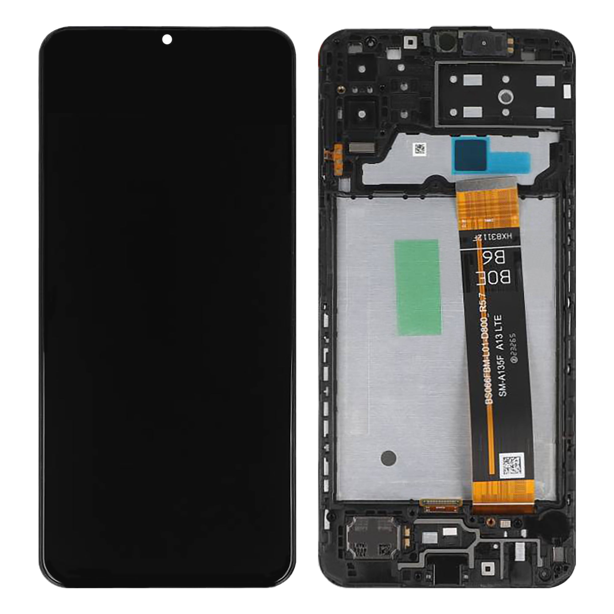 Samsung Galaxy M13 M135F Display And Digitizer With Frame Black Service Pack