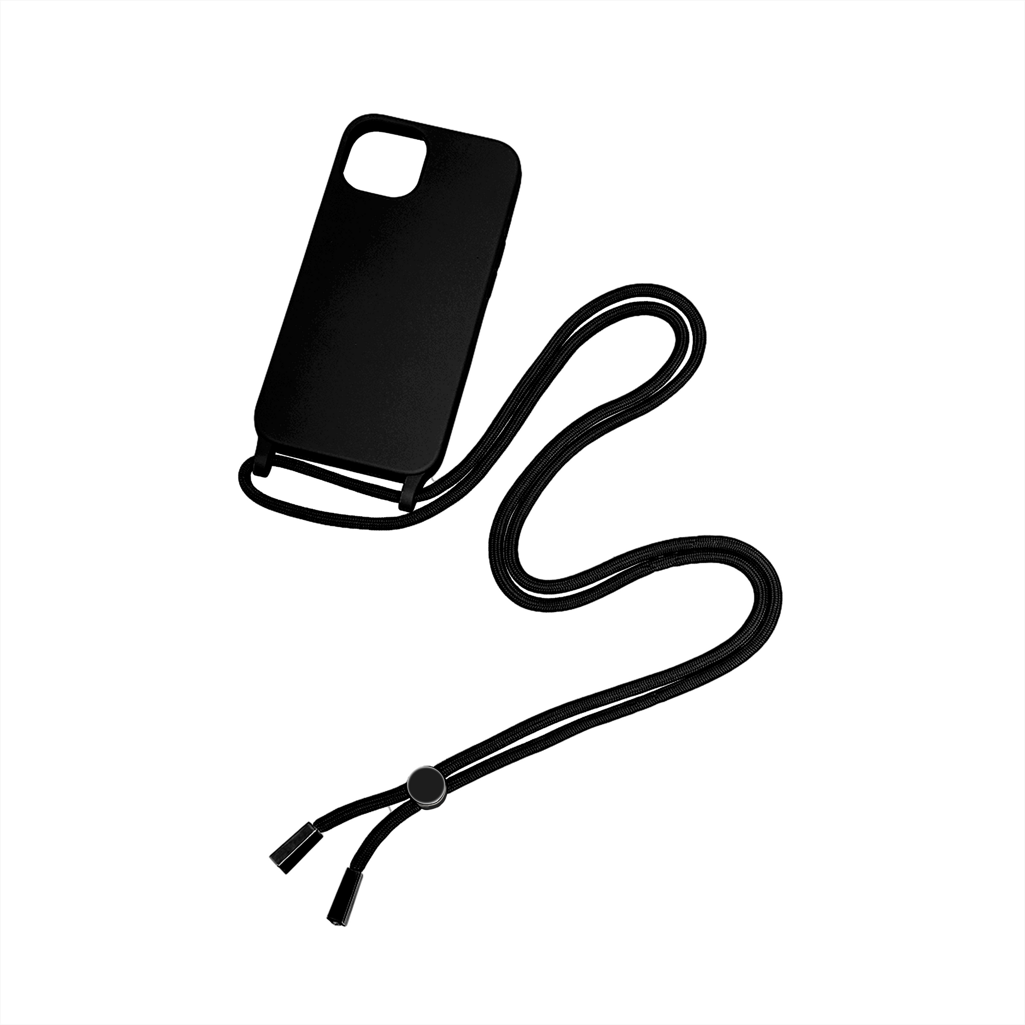 Rixus TPU Necklace Cord Cover For Apple iPhone 15 Pro Black
