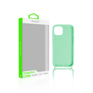 Rixus TPU Necklace Cord Cover For Apple iPhone 15 Pro Max Matcha