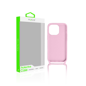 Rixus TPU Necklace Cord Cover For Apple iPhone 15 Pro Max Pink