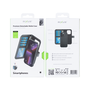 Rixus Duo Magnetic Detachable Wallet For Samsung Galaxy S23 Black