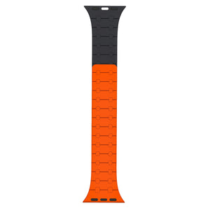 Rixus Magnetic Silicone Band For Apple Watch 38mm, 40mm, 41mm Orange And Midnight