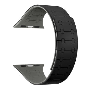 Rixus Magnetic Silicone Band For Apple Watch 42mm, 44mm, 45mm, 49mm Black And Grey