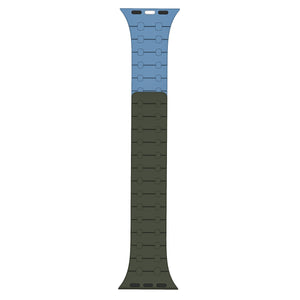 Rixus Magnetic Silicone Band For Apple Watch 42mm, 44mm, 45mm, 49mm Dark Green And Deep Blue