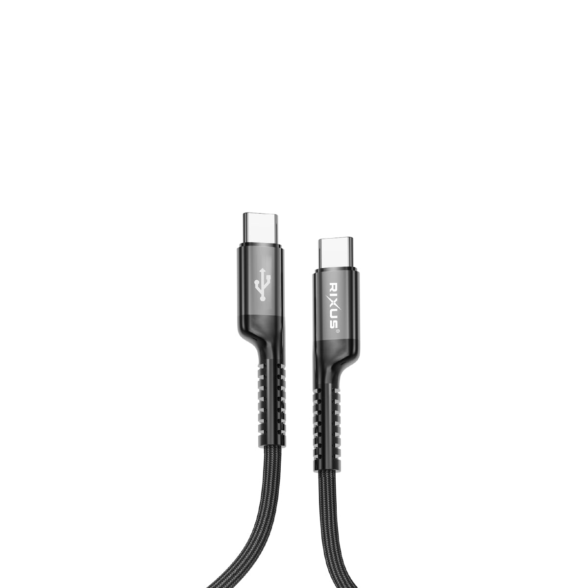 Rixus RXUC17C Retractable Spring Cable USB-C To USB-C Black
