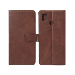 Rixus Bookcase For Samsung Galaxy A20e Brown