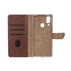 Rixus Bookcase For Samsung Galaxy A20e Brown
