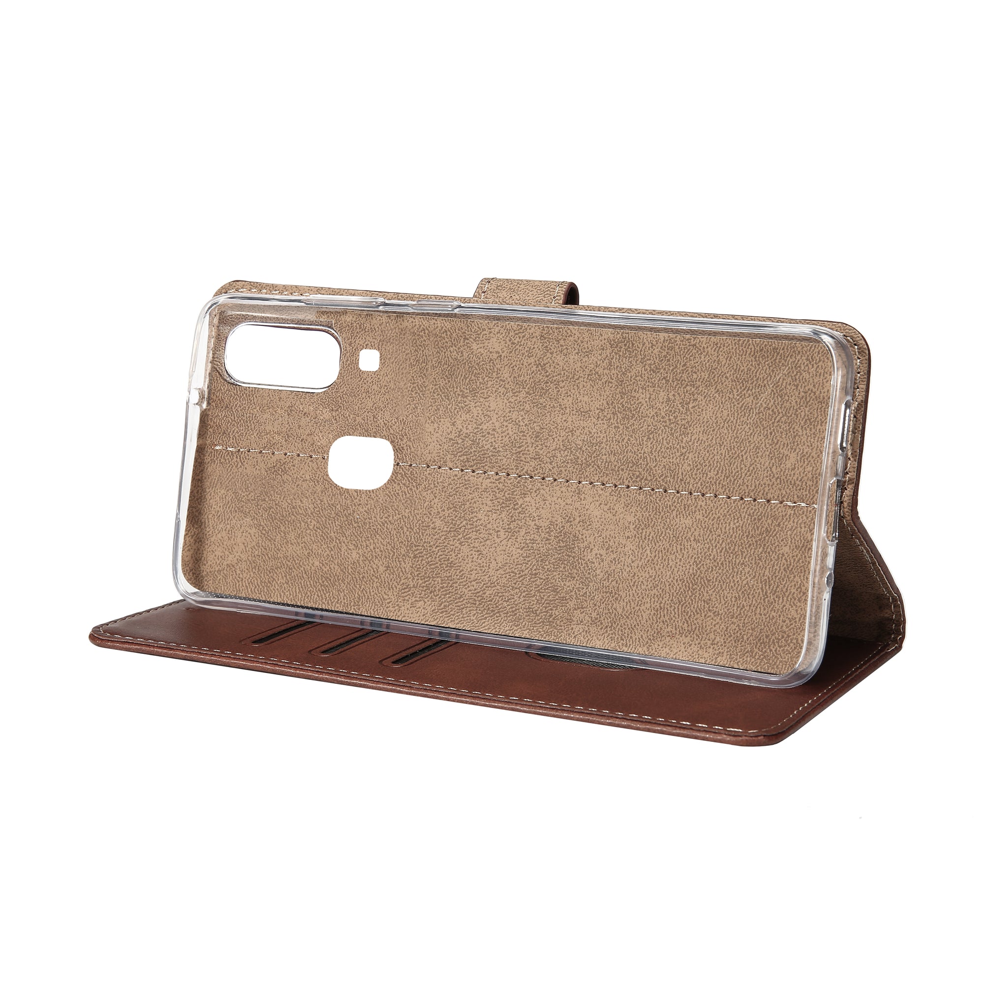 Rixus Bookcase For Samsung Galaxy A20e Brown