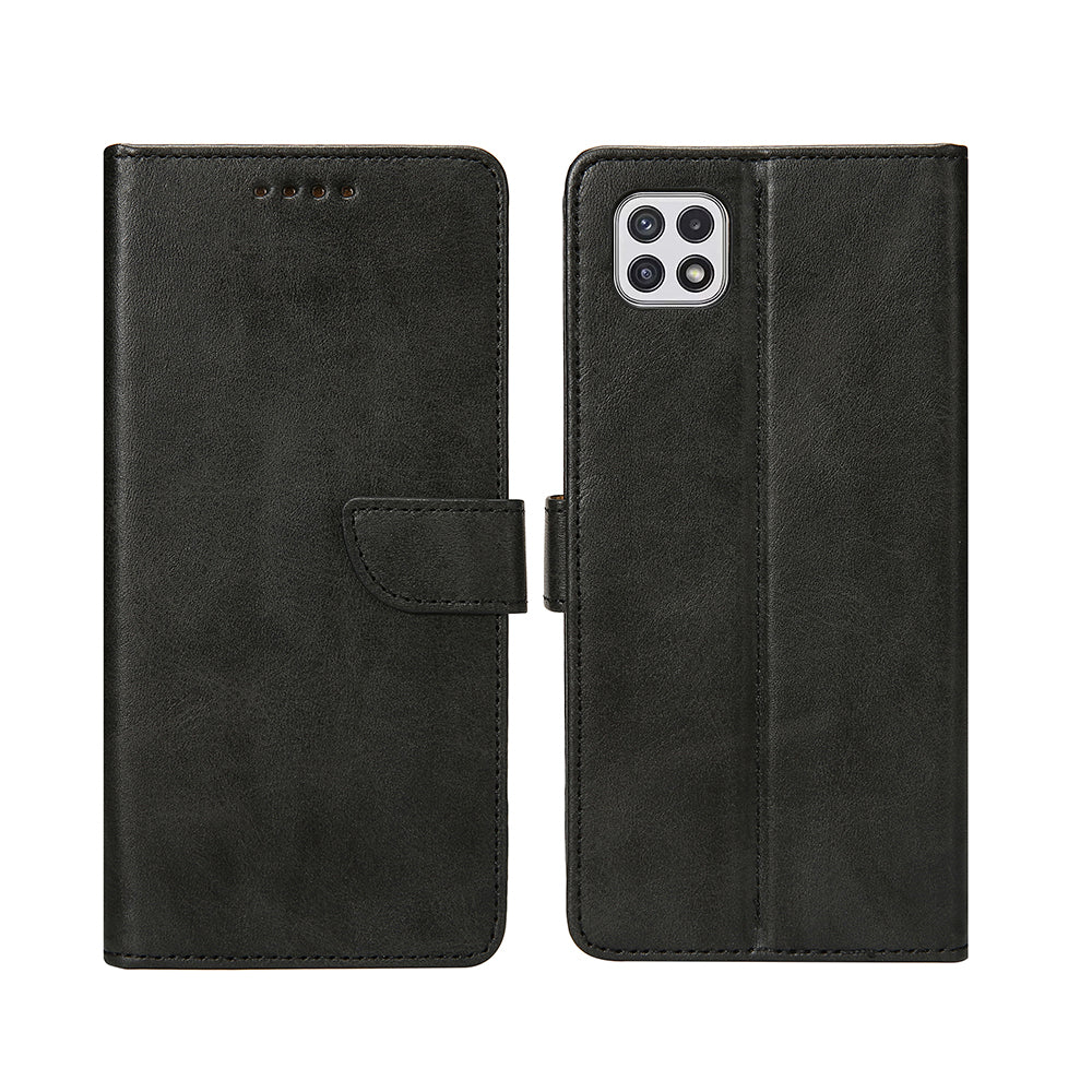 Rixus Bookcase For Samsung Galaxy A22 5G Black