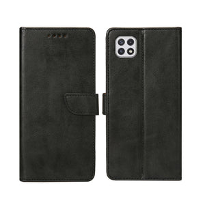 Rixus Bookcase For Samsung Galaxy A22 5G Black