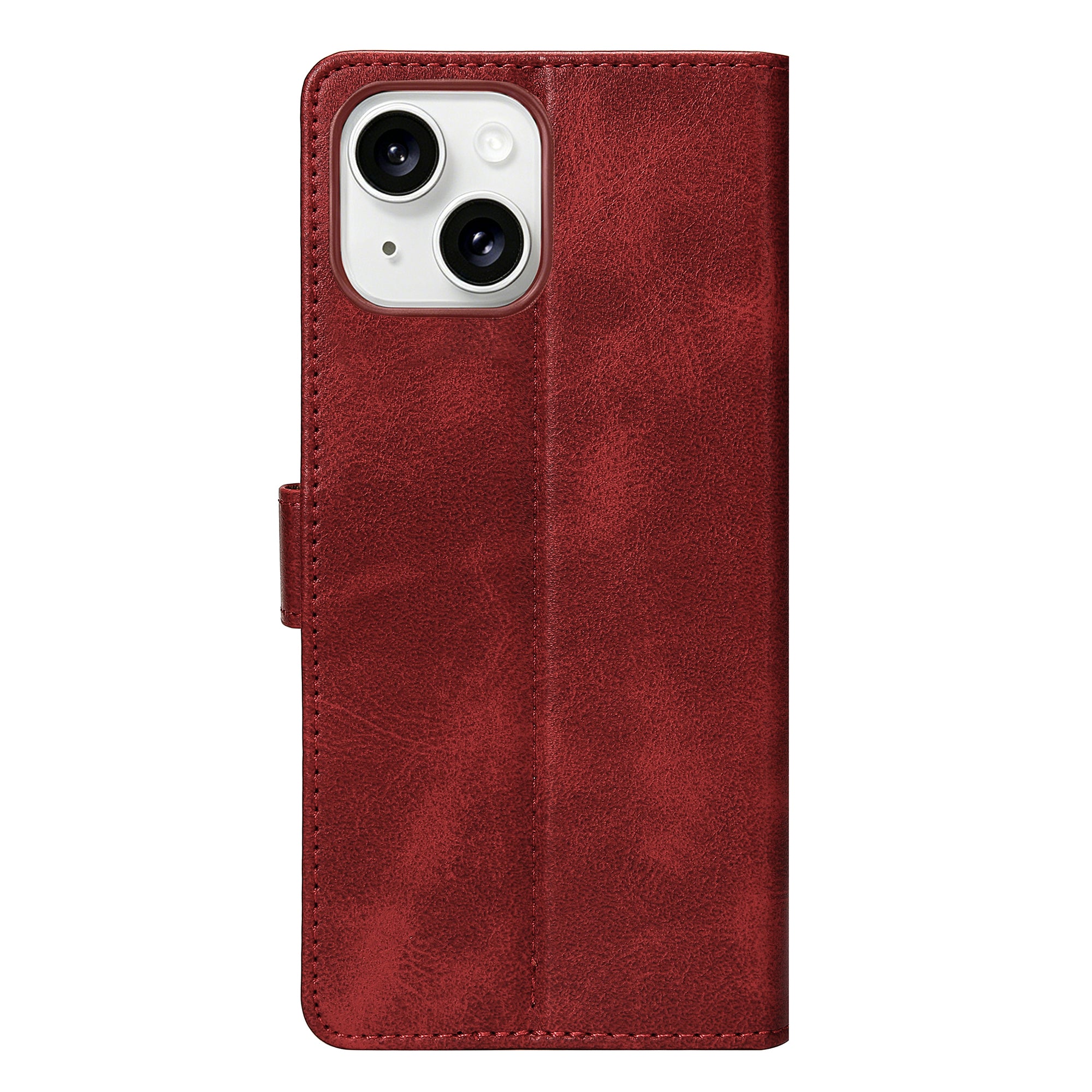 Rixus Bookcase For Apple iPhone 15 Dark Red