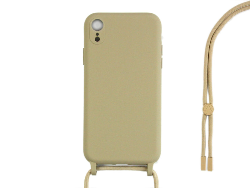 Rixus TPU Necklace Cord Cover For Apple iPhone XR Gold