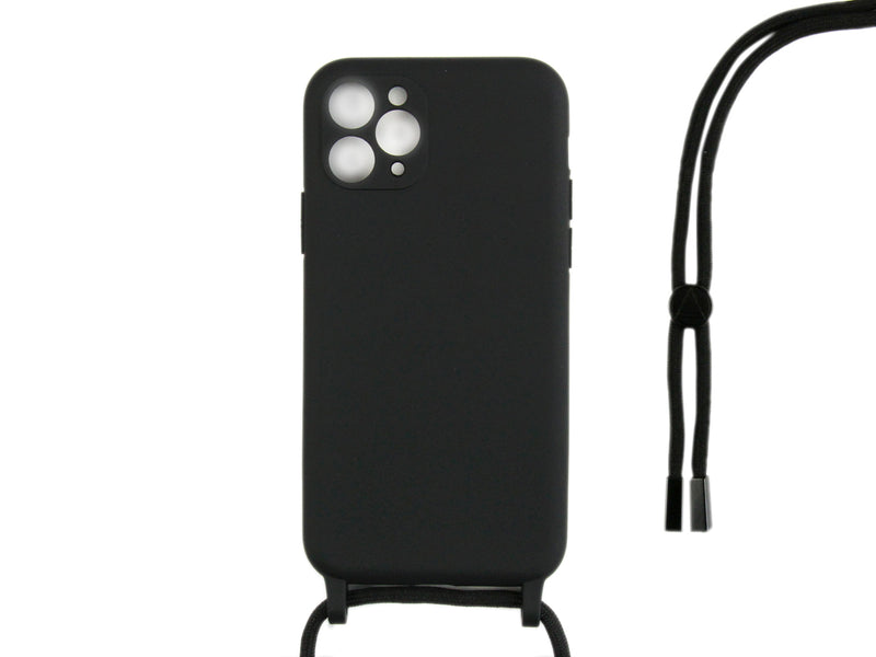 Rixus TPU Necklace Cord Cover For Apple iPhone 11 Pro Max Black