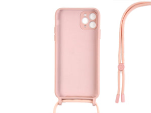 Rixus TPU Necklace Cord Cover For Apple iPhone 11 Pro Max Pink