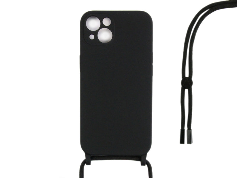 Rixus TPU Necklace Cord Cover For Apple iPhone 13 Mini Black