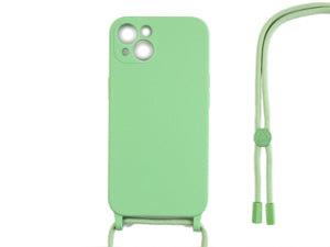 Rixus TPU Necklace Cord Cover For Apple iPhone 13 Mini Matcha