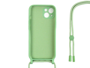 Rixus TPU Necklace Cord Cover For Apple iPhone 13 Mini Matcha