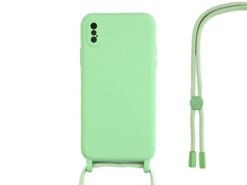 Rixus TPU Necklace Cord Cover For Apple iPhone X, XS Matcha