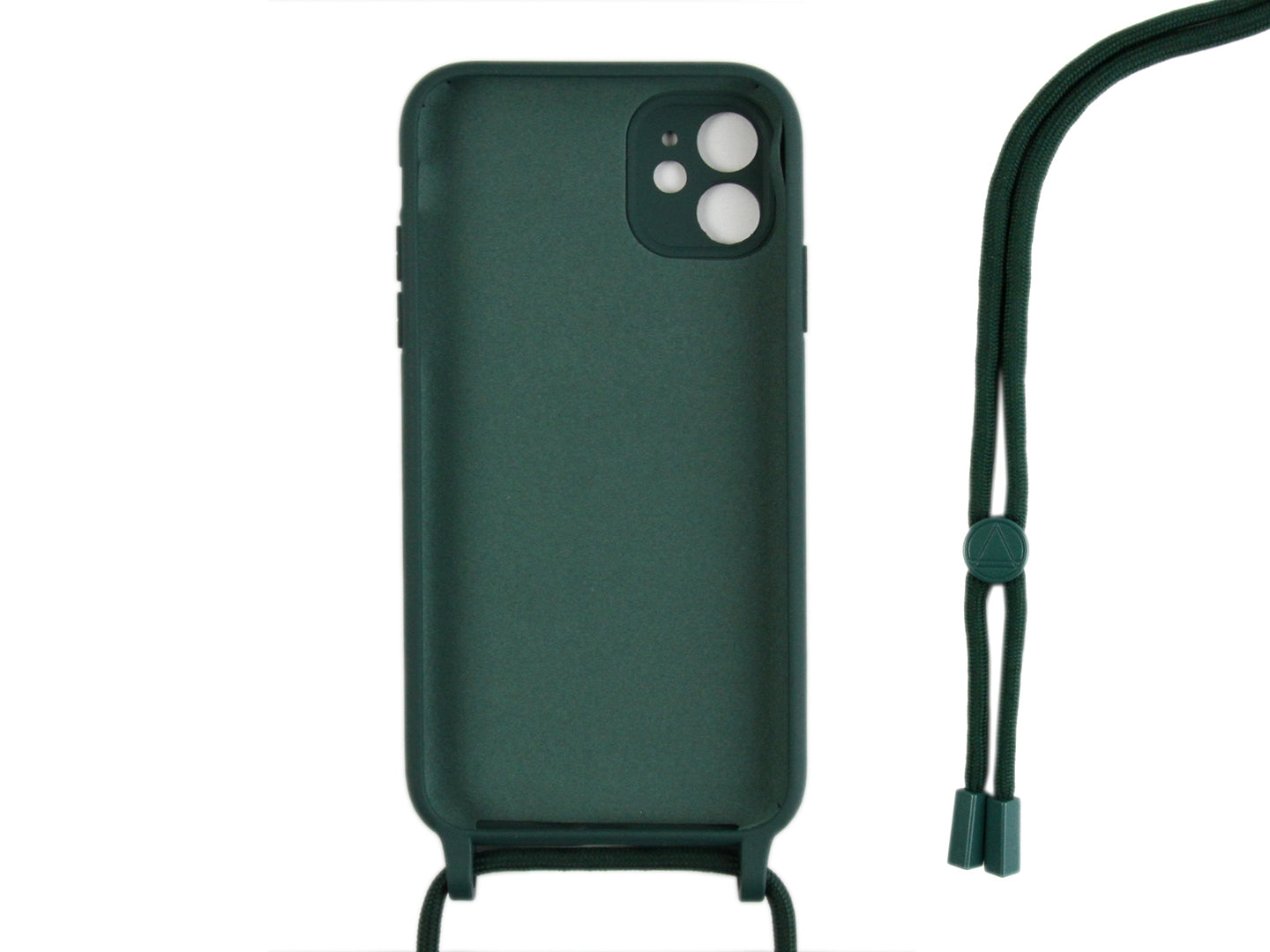 Rixus TPU Necklace Cord Cover For Apple iPhone 12 Mini Dark Green