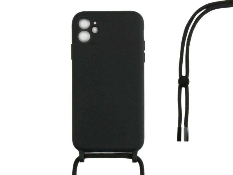 Rixus TPU Necklace Cord Cover For Apple iPhone 12 Mini Black