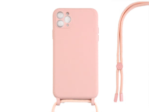 Rixus TPU Necklace Cord Cover For Apple iPhone 11 Pro Pink