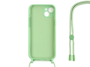 Rixus TPU Necklace Cord Cover For Apple iPhone 14 Plus Matcha