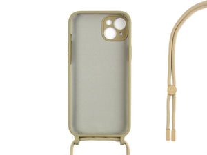 Rixus TPU Necklace Cord Cover For Apple iPhone 14 Plus Gold