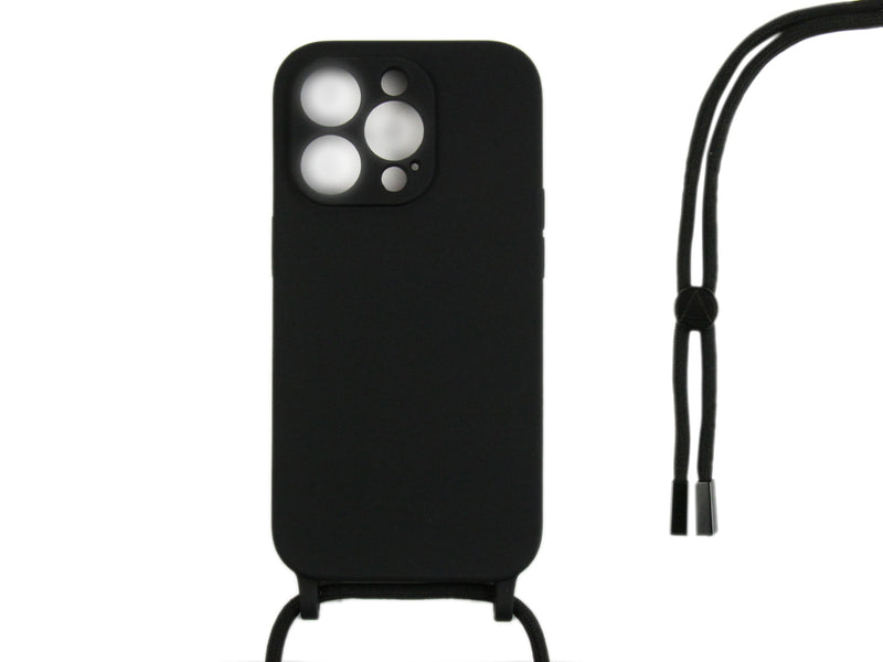 Rixus TPU Necklace Cord Cover For Apple iPhone 13 Pro Black