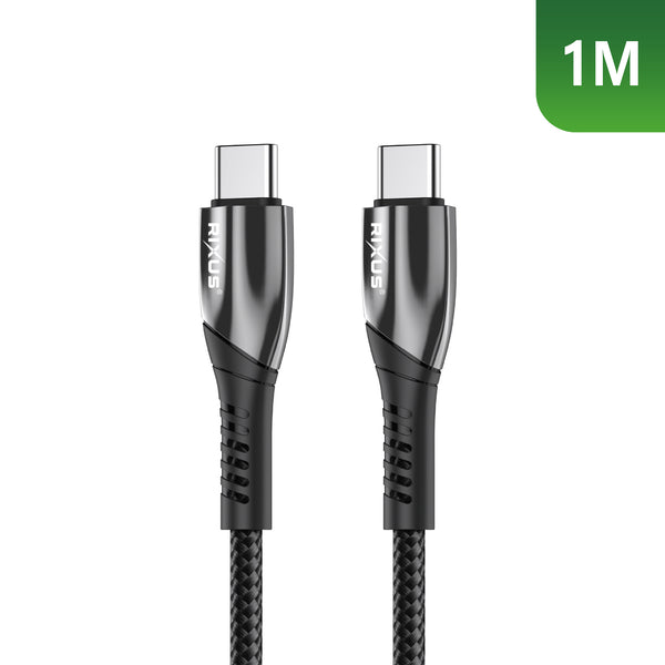 Rixus RXUC30C Alloy USB-C Data Cable Metal Gray