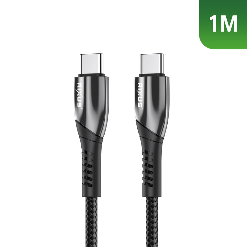 Rixus RXUC30C Alloy USB-C Data Cable Metal Gray