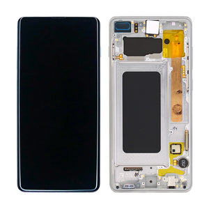 Samsung Galaxy S10 Plus G975F Display And Digitizer With Frame Prism White Service Pack