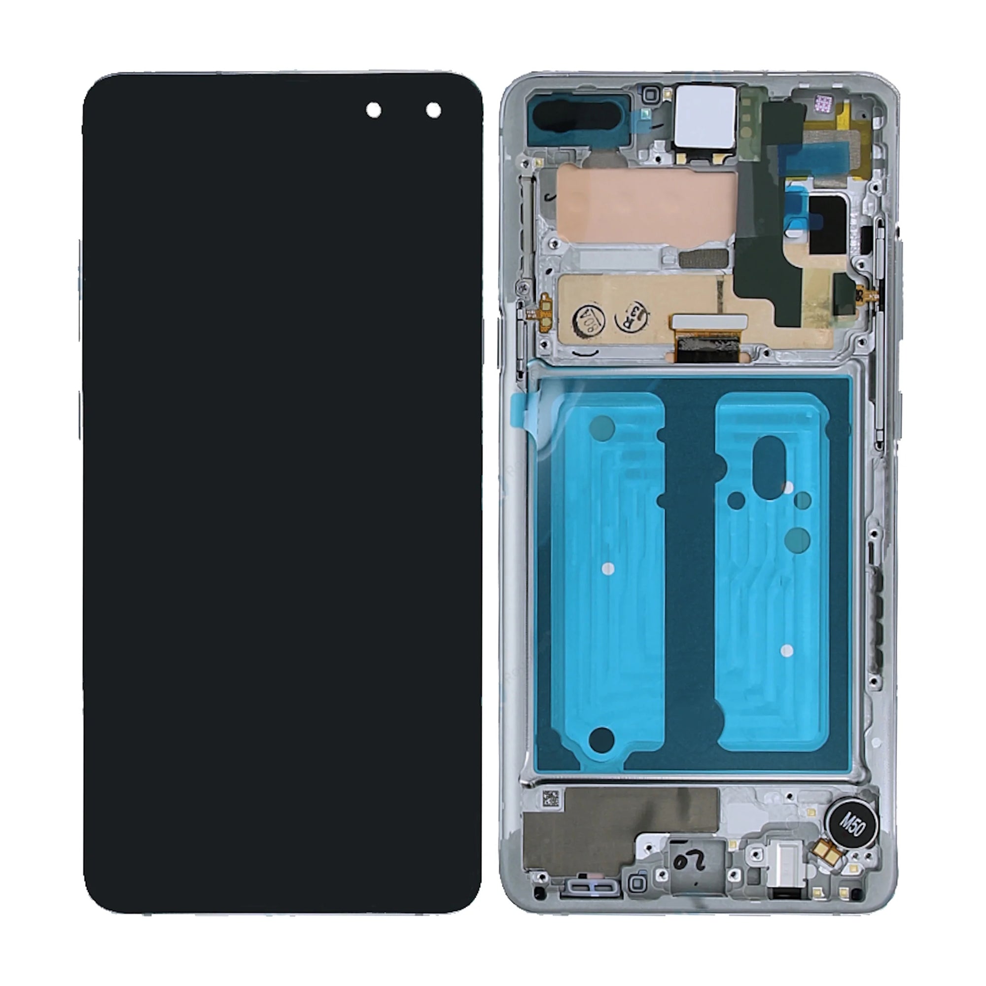 Samsung Galaxy S10 5G G977B Display And Digitizer With Frame Crown Silver Service Pack