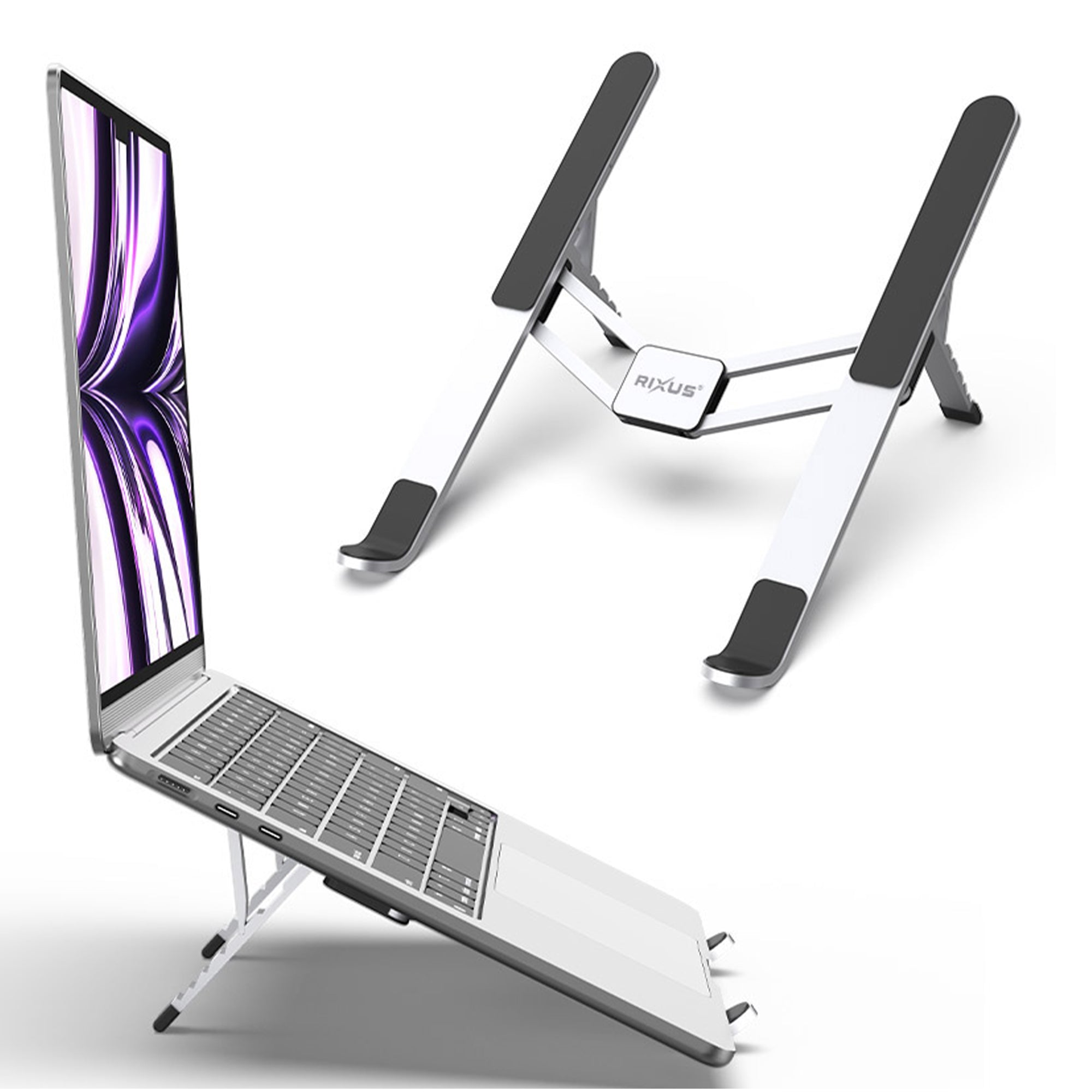 Rixus RXHW46 Laptop Stand Foldable Silver