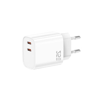 Fast Charging Adapter CH25WC Dual USB-C Ports 25W White Bulk