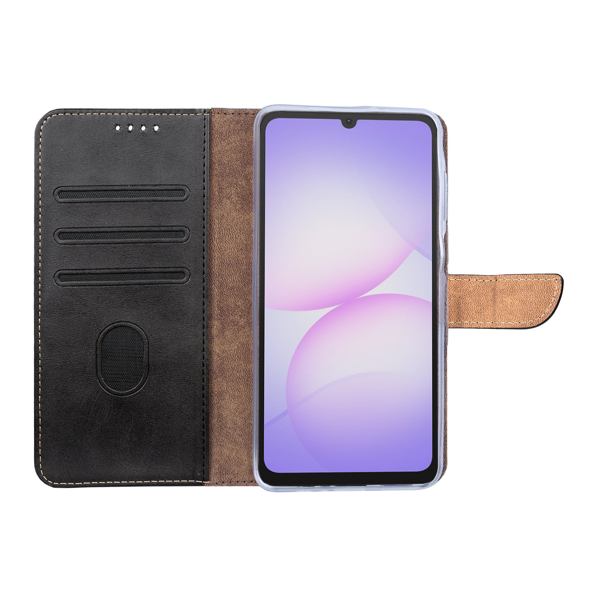 Rixus Bookcase For Samsung Galaxy A07 Black