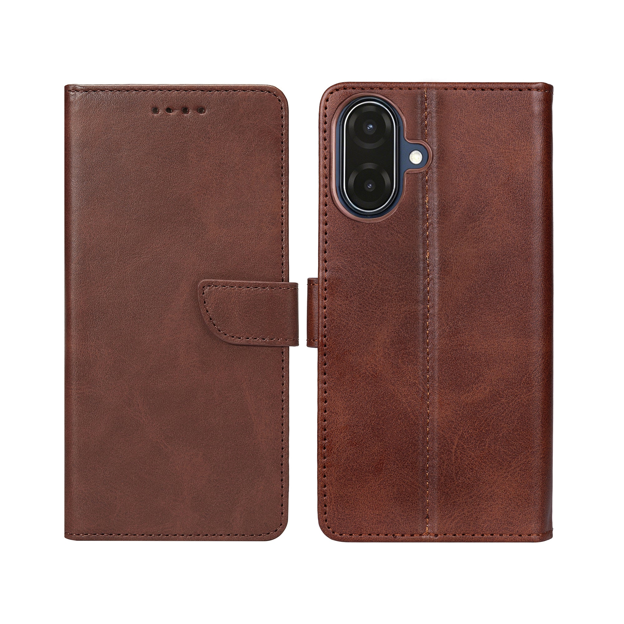 Rixus Bookcase For Samsung Galaxy A07 Brown