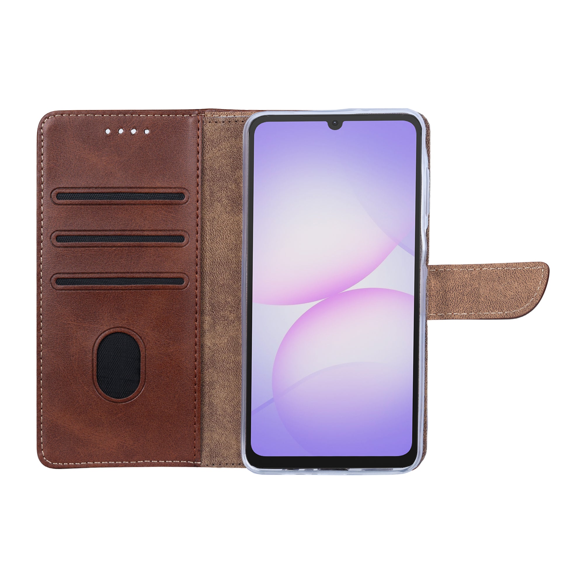 Rixus Bookcase For Samsung Galaxy A07 Brown