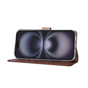 Rixus Bookcase For Apple iPhone 17 Brown