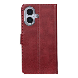Rixus Bookcase For Apple iPhone 17 Dark Red