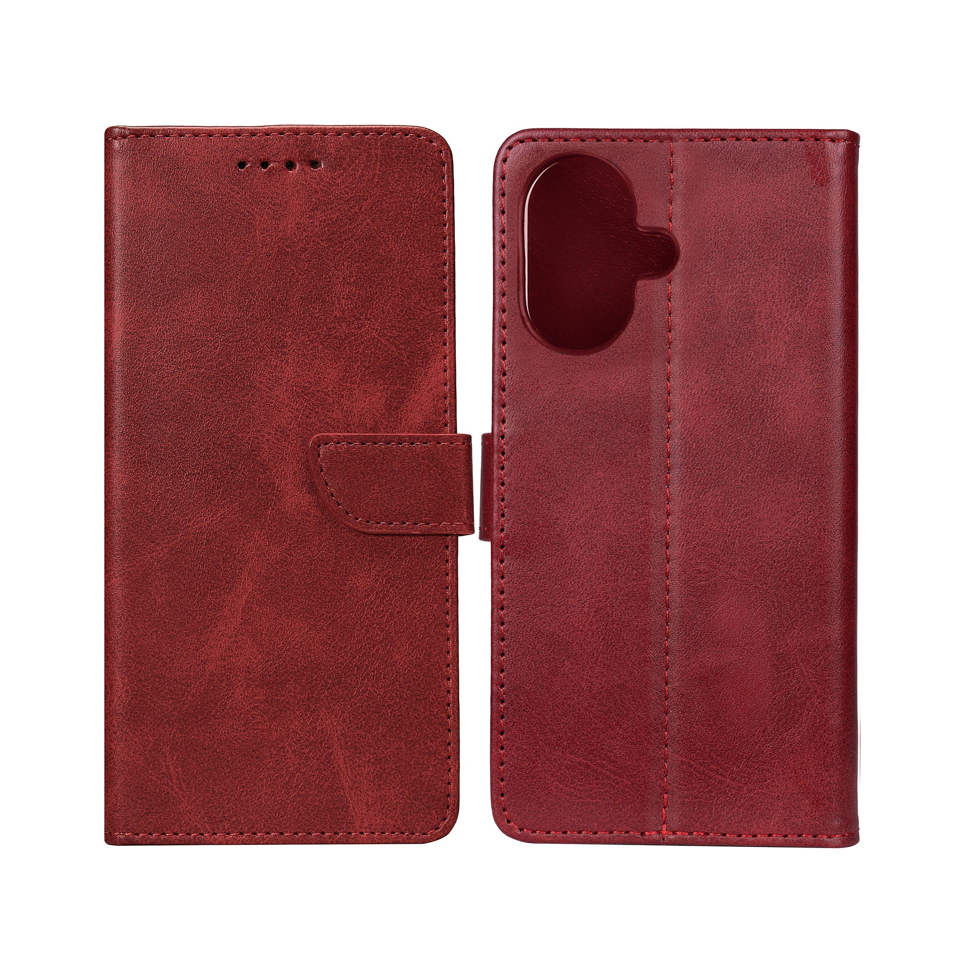 Rixus Bookcase For Samsung Galaxy A07 Dark Red
