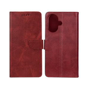 Rixus Bookcase For Samsung Galaxy A07 Dark Red