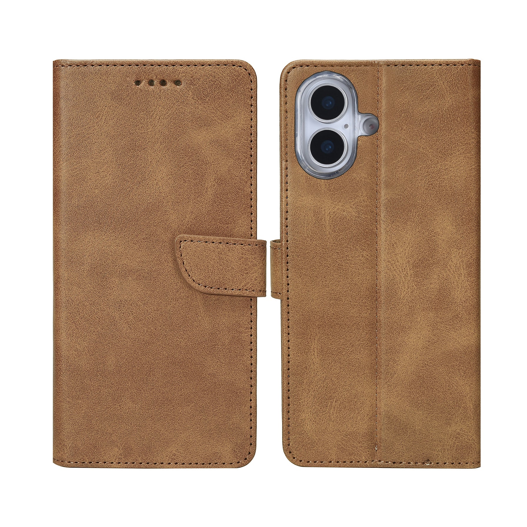 Rixus Bookcase For Apple iPhone 17 Light Brown