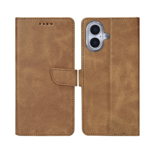 Rixus Bookcase For Apple iPhone 17 Light Brown