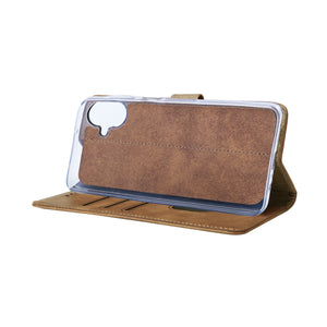 Rixus Bookcase For Samsung Galaxy A07 Light Brown