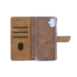 Rixus Bookcase For Samsung Galaxy A07 Light Brown