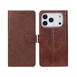 Rixus Bookcase For Apple iPhone 17 Pro Brown