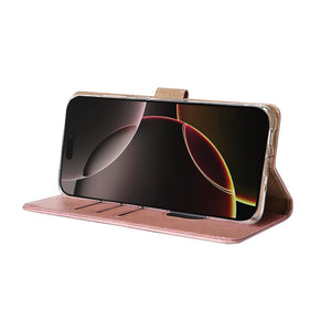 Rixus Bookcase For Apple iPhone 17 Air Pink