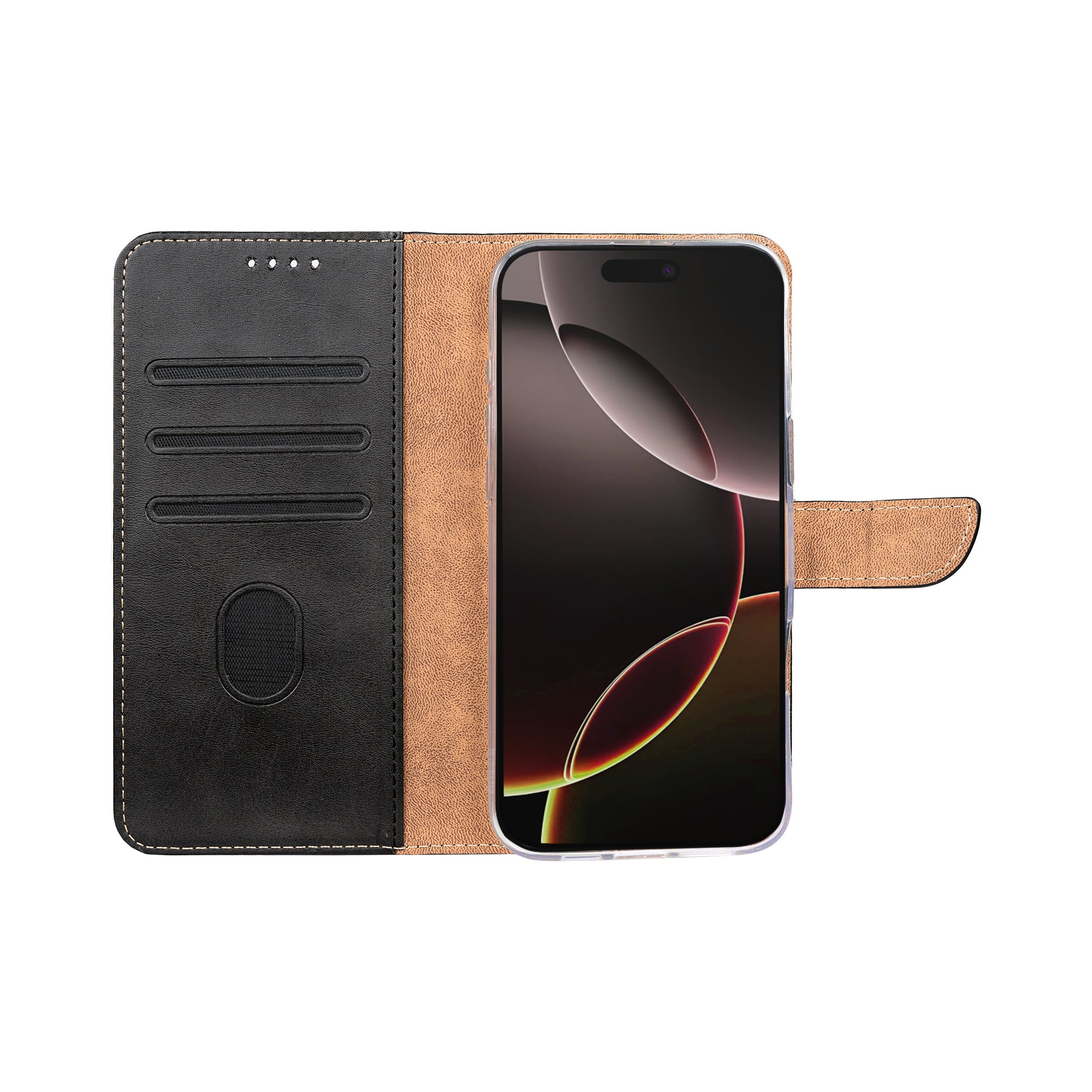 Rixus Bookcase For Apple iPhone 17 Air Black