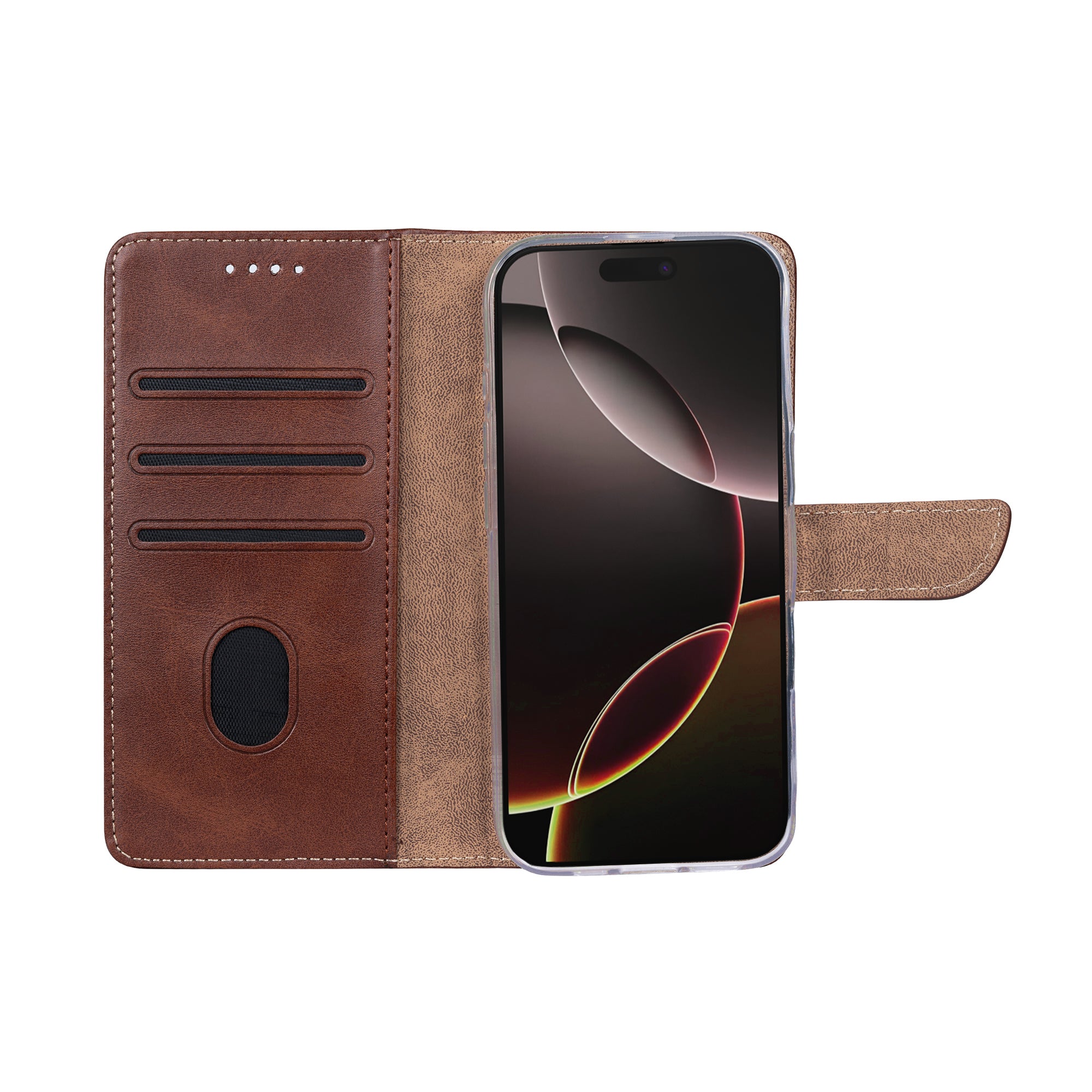 Rixus Bookcase For Apple iPhone 17 Air Brown