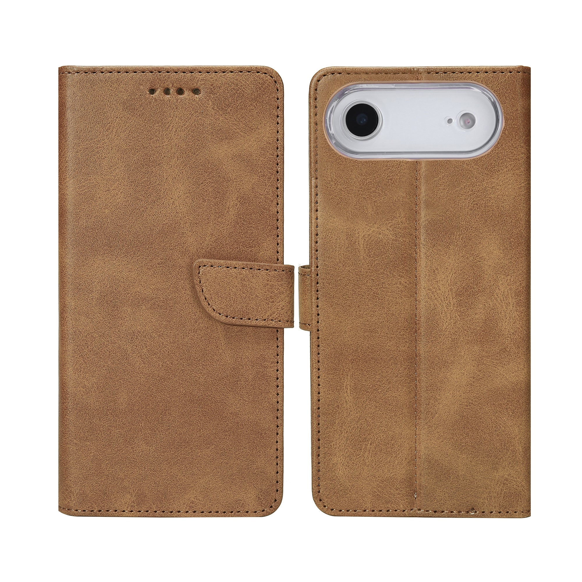Rixus Bookcase For Apple iPhone 17 Air Light Brown
